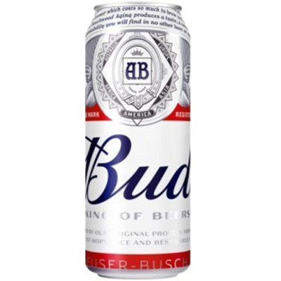 Изображение товара Пиво Bud светлое 5%, 450мл