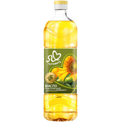 Изображение товара Масло подсолнечное Я люблю готовить с добавлением оливкового, 800мл