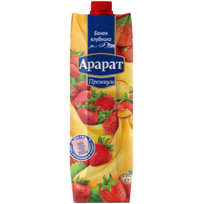 Изображение товара Нектар Ararat бананово-клубничный с мякотью, 970мл