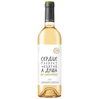 Изображение товара Вино ZB Wine Chardonnay Крым белое сухое, 750мл