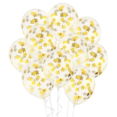 Изображение товара Шары воздушные надувные City Home Trade с блёстками внутри, 10шт