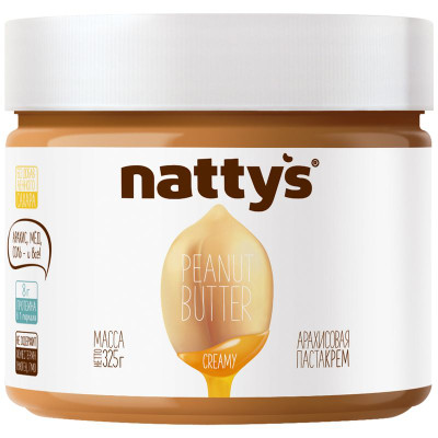 Изображение товара Паста арахисовая Nattys Creamy с мёдом, 325г