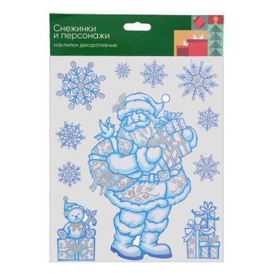 Изображение товара Наклейки Снежинки и персонажи Маркет