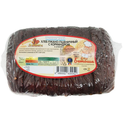 Хлеб ржано-пшеничный с кориандром, 350г