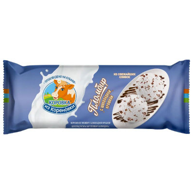 Изображение товара Пломбир Коровка Из Кореновки с шоколадной стружкой, 400г