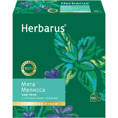 Изображение товара Чай Herbarus Мята-Мелисса улун с ароматными травами, 100х2г