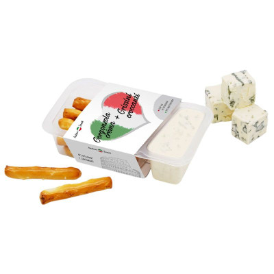 Изображение товара Набор Italian Snack Крем-Сыр с Голубой Плесенью 55% + Гриссини, 50г