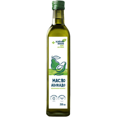 Изображение товара Масло авокадо нерафинированное холодного отжима Зелёная Линия, 250мл