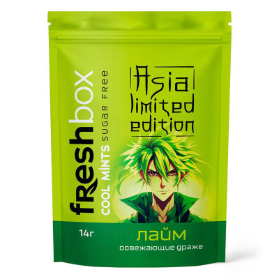 Изображение товара Драже Freshbox вкус лайм освежающие без сахара молочных жиров сахарозы и глюкозы или крахмала, 14г