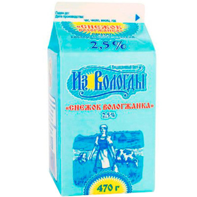 Изображение товара Снежок Вологжанка сладкий 2.5%, 470г
