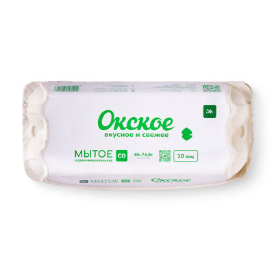 Изображение товара Яйцо куриное Окское мытое дезинфицированное отборной категории, 10шт