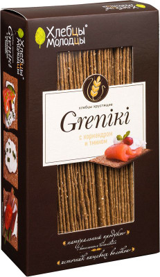Хлебцы Хлебцы Молодцы Greniki кориандр и тмин хрустящие, 150г