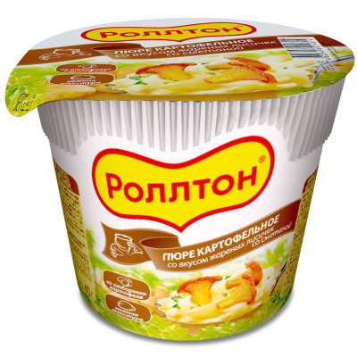 Изображение товара Пюре Роллтон картофельное с жареными лисичками, 40г
