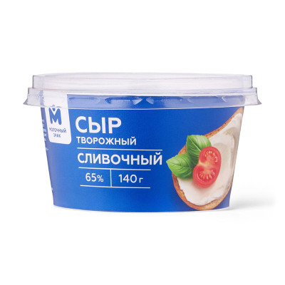Изображение товара Сыр творожный сливочный 65% Молочный Знак, 140г
