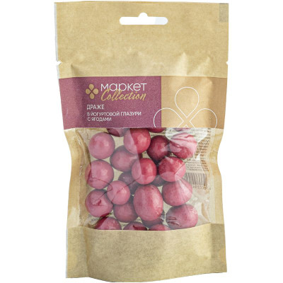 Изображение товара Драже Фундук в солёной карамели йогуртовой глазури с вишней Market Collection, 80г
