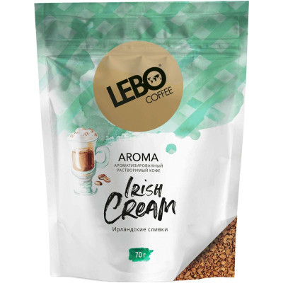 Изображение товара Кофе Lebo Irish Cream с ароматом ирландских сливок растворимый, 70г