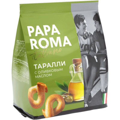 Изображение товара Таралли Papa Roma с оливковым маслом, 180г