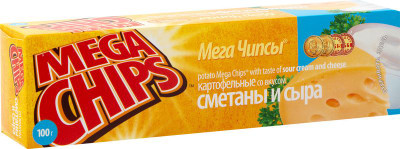 Изображение товара Чипсы картофельные Mega Chips со вкусом сметаны и сыра, 100г
