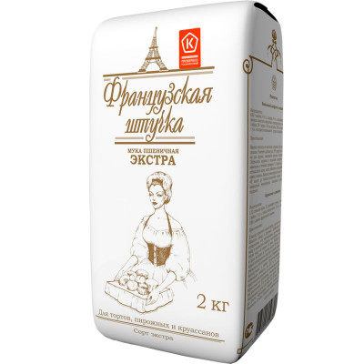 Изображение товара Мука Французская Штучка пшеничная сорт экстра, 2кг