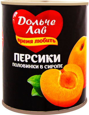 Изображение товара Персики Дольче Лав половинки консервированные в сиропе, 820г