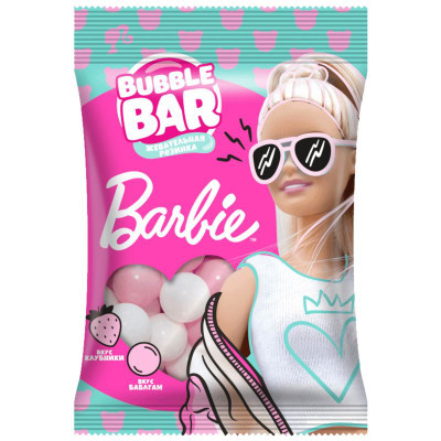 Изображение товара Резинка жевательная Bubble Bar Драже с начинкой клубника-бабл гам, 40г