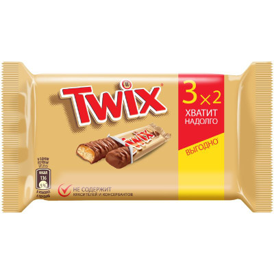 Изображение товара Батончик Twix шоколадный с карамелью 3х55г