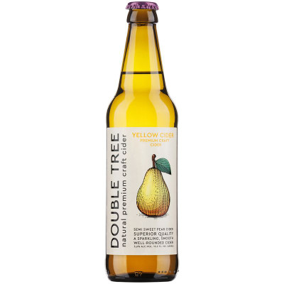 Изображение товара Сидр Double Tree PR груша полусладкий непастеризованный фильтрованный газированный 5.6%, 450мл