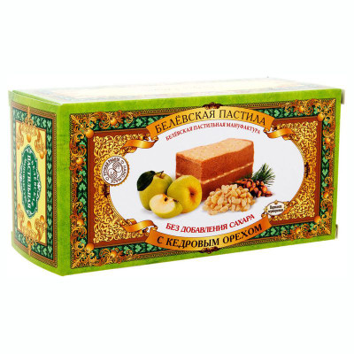 Изображение товара Пастила Белёвская пастильная мануфактура с кедровым орехом без сахара, 100г
