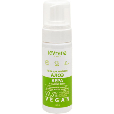 Изображение товара Пенка Levrana Алоэ вера для умывания с гиалуроновой кислотой, 150мл