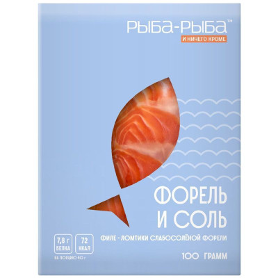 Изображение товара Форель Рыба-Рыба радужная слабосолёная филе-ломтики, 100г