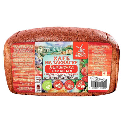 Изображение товара Хлеб Хлебное Местечко Буханочка томатная с прованскими травами, 200г