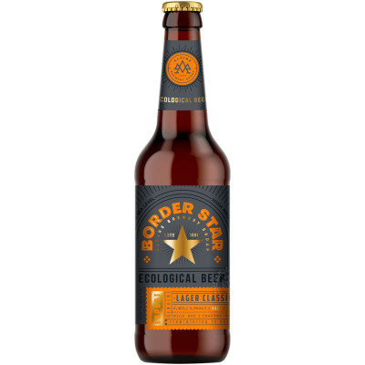 Изображение товара Пиво Lager Classic Border Star светлое пастеризованное фильтрованное 4.5%, 450мл