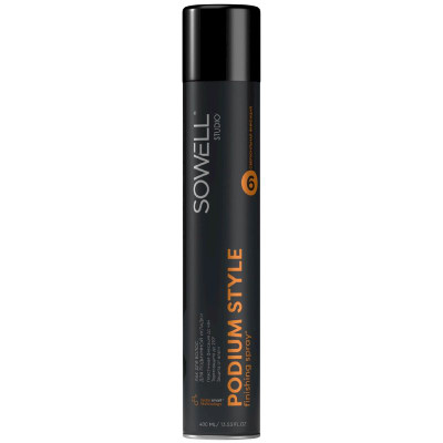 Изображение товара Лак для волос Sowell Podium style для подиумной укладки сверхсильной фиксации, 400мл