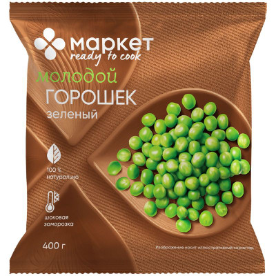 Изображение товара Горошек зелёный быстрозамороженный Маркет Перекрёсток, 400г