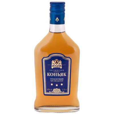 Изображение товара Коньяк Три звёздочки трехлетний 40%, 250мл