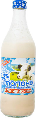 Изображение товара Молоко Можайское стерилизованное 3.2%, 450мл
