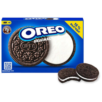 Печенье Oreo с какао и начинкой ваниль, 228г