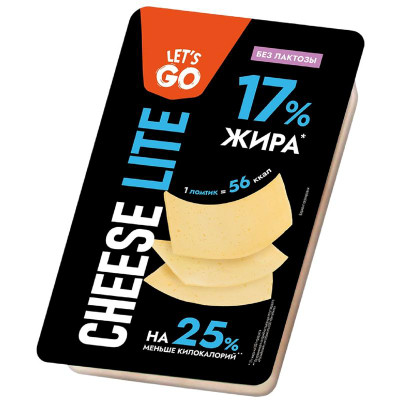 Изображение товара Сыр Let's Go Cheese Lite полутвёрдый безлактозный 35%, 125г