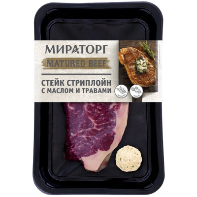 Изображение товара Стейк Мираторг Стриплойн с маслом и травами, 345г