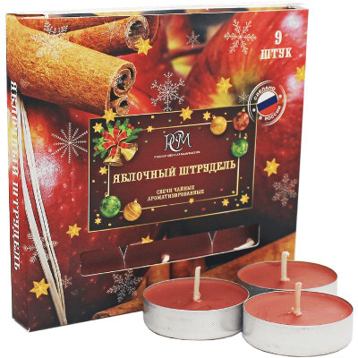 Изображение товара Свечи Русская Свечная Мануфактура чайные Яблочный штрудель, 9шт