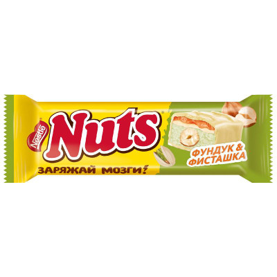 Изображение товара Батончик Nuts с фундуком и тёртой фисташкой, 47г