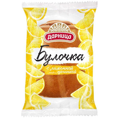 Изображение товара Булочка Дарница с лимонной начинкой, 75г