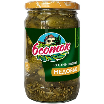 Изображение товара Огурцы 6 соток Корнишоны медовые, 350г