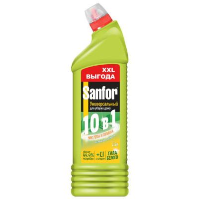 Изображение товара Средство Sanfor Универсал Лимонная свежесть санитарно-гигиеническое, 1.5л