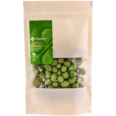 Изображение товара Ядра арахиса обжаренные в хрустящей оболочке со вкусом васаби Маркет, 100г