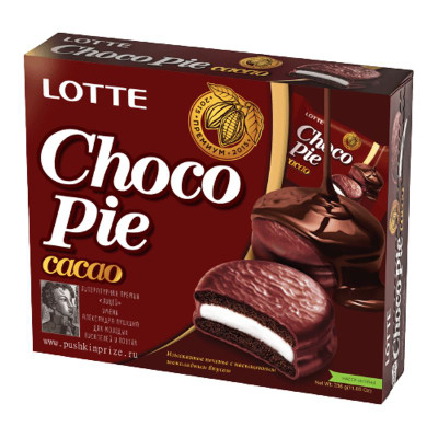Изображение товара Печенье Lotte Choco Pie Cacao в глазури, 336г