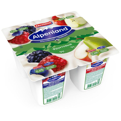 Изображение товара Продукт йогуртный Alpenland лесная ягода и яблоко-груша 0.3%, 95г