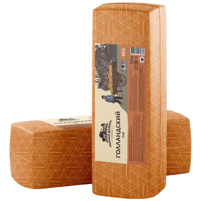 Изображение товара Сыр Сырная Долина Голландский ГОСТ 45%