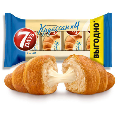 Круассан 7 Days с кремом ваниль, 4х65г