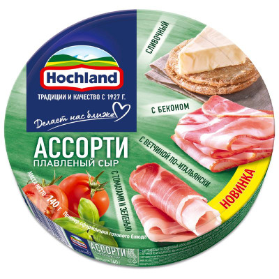 Изображение товара Сыр Hochland Ассорти зеленое плавленый пастообразный 50%, 140г
